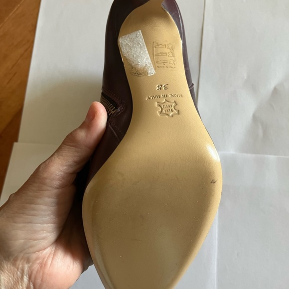 Burgandy leather booties nwot - Picture 4 of 13